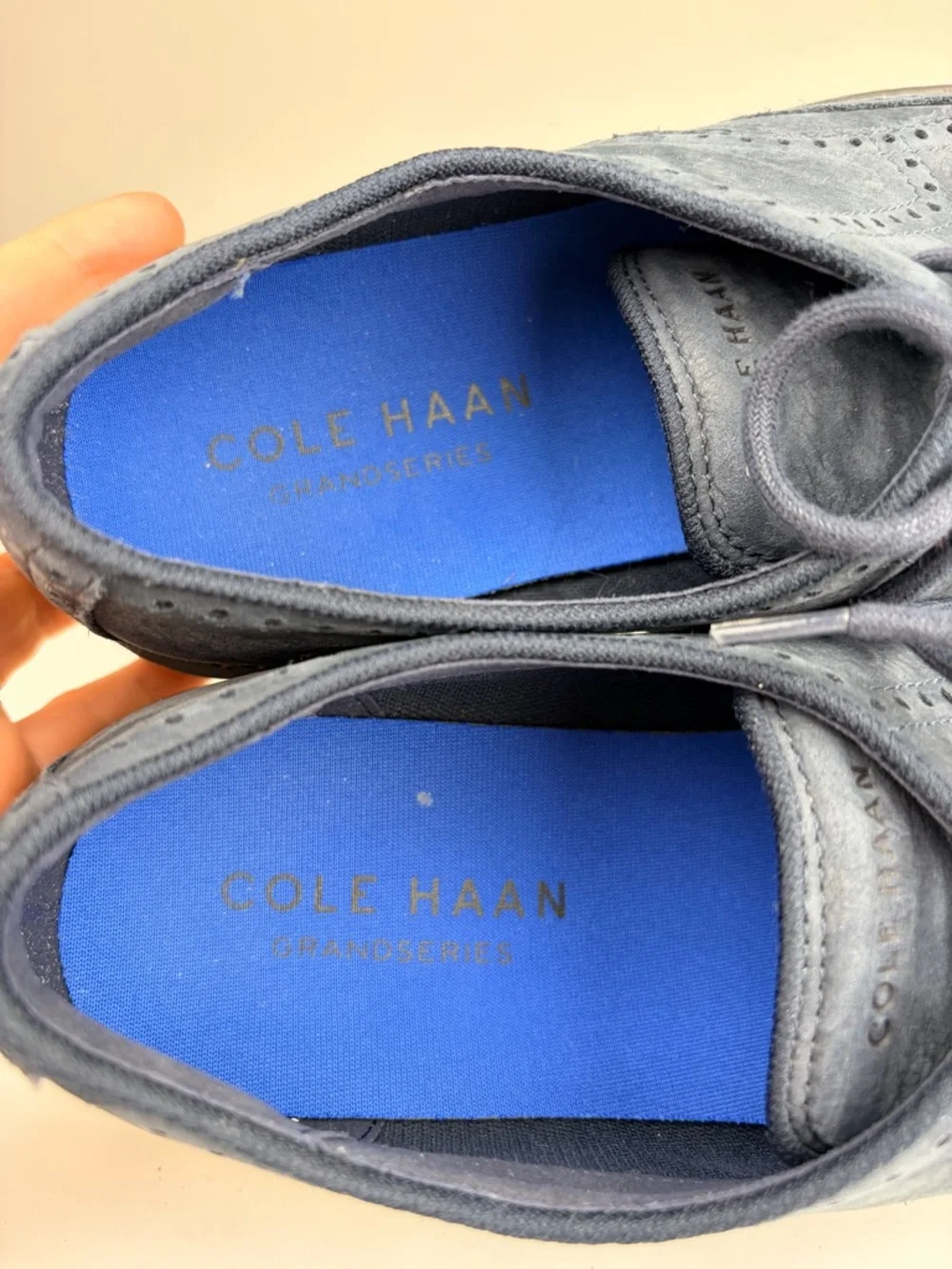 Cole Haan Go To‎ Wingtip Oxford Navy Suede Grand 360 Comfort Mens 10